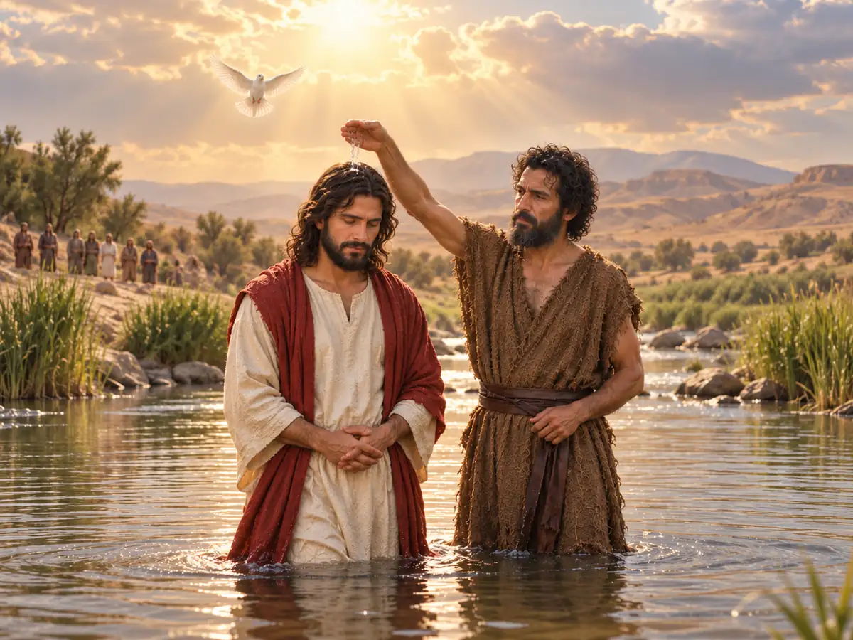 The Baptism of Christ in the Jordan, an artistic recreation