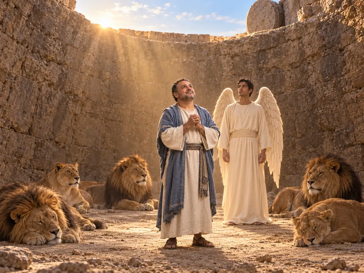 Daniel in the lions’ den: an artistic recreation