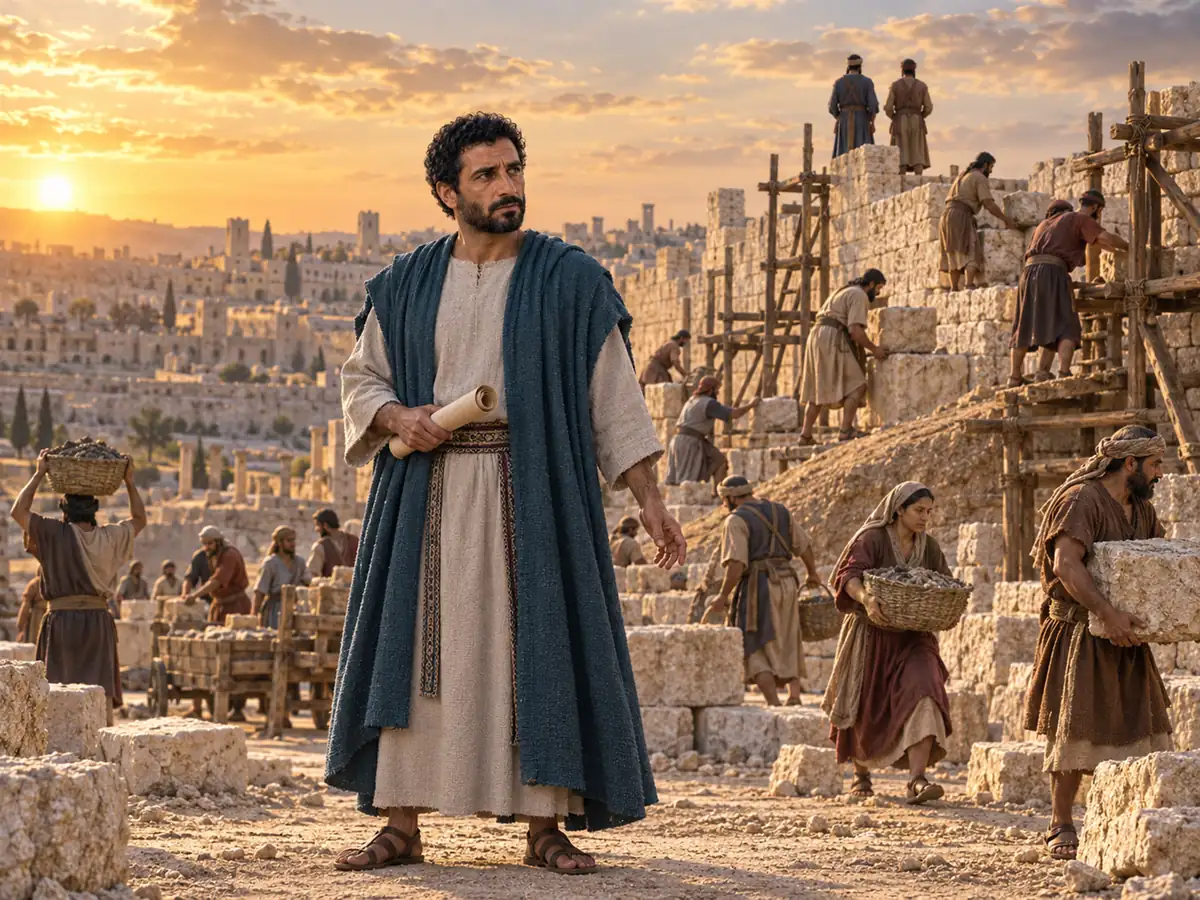 Nehemiah rebuilds the wall: an artistic recreation