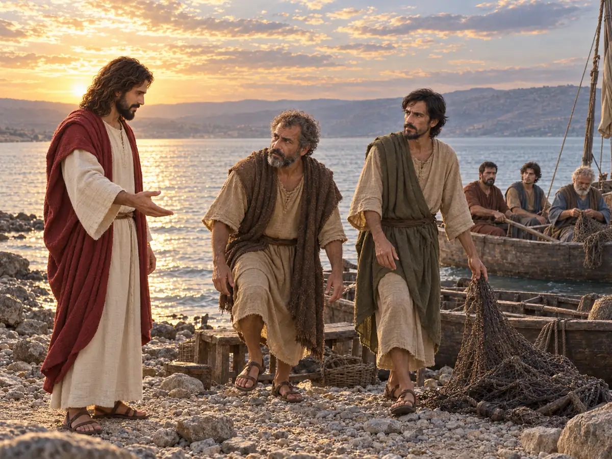 Jesus calls the first disciples: an artistic recreation
