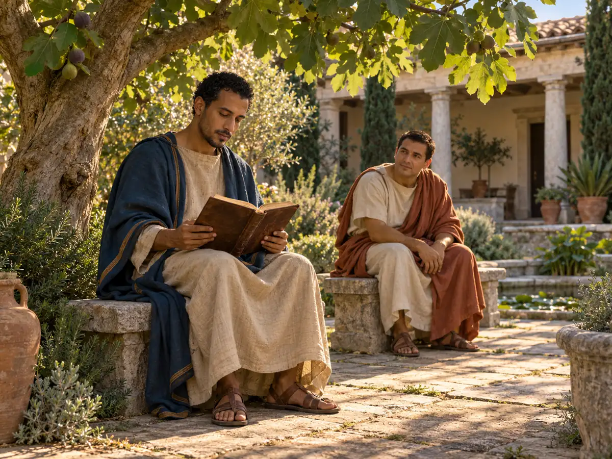 Saint Augustine: take up and read: an artistic recreation