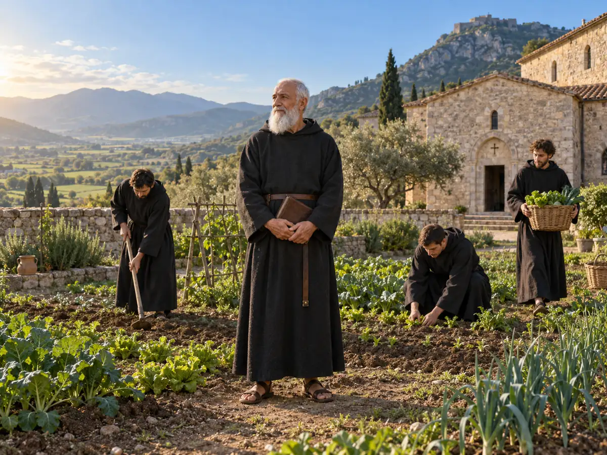Saint Benedict: pray and work: an artistic recreation