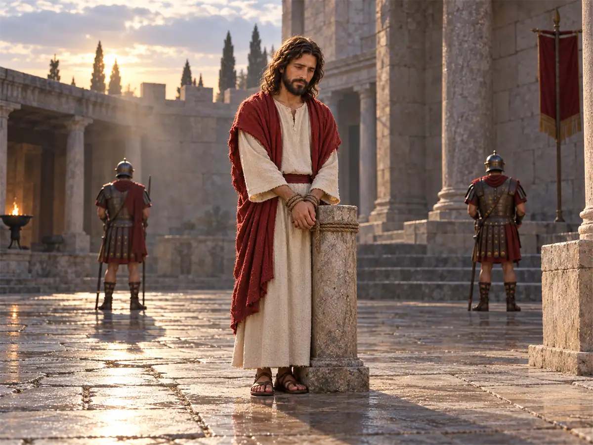 The Scourging at the Pillar, an artistic recreation